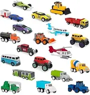 [Driven by Battat] Toy Car Set – Miniature Cars – Toy Construction Vehicles – Emergency Vehicle Toys – 3 Years +