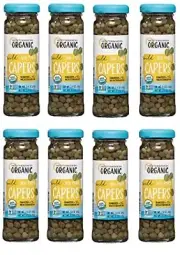 Mediterranean Organic Wild Non-Pareil Capers 8 Glass Jars N.W. 3.5 oz each