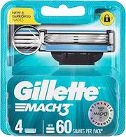 Gillette Mach3 Men's Razors / Blades Refill Cartridges, 4 Pack