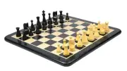 Combo of Classic Cone Shaped Chess Pieces in Ebonized & Boxwood with Chess Board