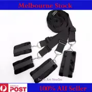 DELUXE Faux-fur Lined Adult Under Mattress Bed Bondage Restraints Set BDSM