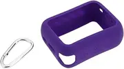 Create idea Speaker Silicone Cover with Carabiner Waterproof Ultra-Light Protective Sleeve Compatible with JBL GO 4 (Purple)