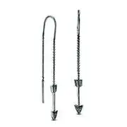 Diamond Accent Arrow Threader Earrings in Sterling Silver