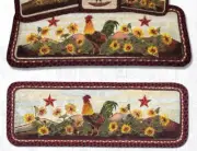 ROOSTER Sunflowers Table RUNNER Farmhouse, Rustic, Jute Braided 36"L Country