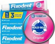 Fixodent Complete Denture Adhesive Cream 3x68g, Strong All-Day Hold, For Full &
