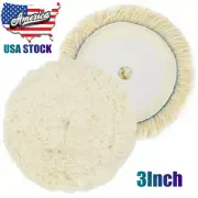 3Inch Polishing Pad Buffing Pads Kit 100% Natural Wool Hook Loop Grip For Drill