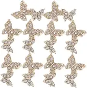 WOONEKY 10pcs Butterfly Nail Gems Rhinestones Nail Art Charms for DIY Manicure Elegant Decorations for Special Occasions for Graduations Parties and Everyday