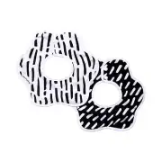 Tiny Twinkle - Roundabout Bib - Black & White Set of 2