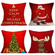 Sofas Pillow Case Xmas Tree Santa Deer Cushion Cover Christmas Decoration