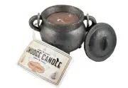 1x Cast Iron Cauldron Black Matt Smudge Candle With Lid - Palo Santo