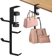 Desk Purse Holder Hook, Desk Hook Metal Adjustable Bag Holder Table Headset Holder Handbag Holder Headphone Holder Stand Backpack Hook for Desk Office Tables