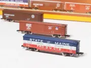 8205 Marklin Z-scale American Freight Three Box Car Set UP, Main, SP