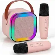 Karaoke Machines for Kids Portable Bluetooth Speaker with 2 Microphone Girls Toy