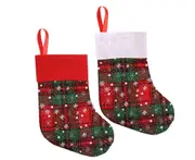 C206 2PCS Christmas Socks Gift Bag Christmas Decorations Snowflake Small Christmas Socks Gifts Candy Socks Ornaments