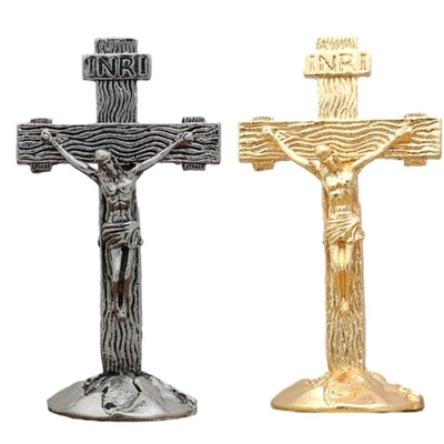 Decorative Prayer Cross Office Shelf Tabletop Ornaments Pendant for Church Shelf