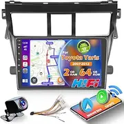 Roinvou 2+64G Radio for Toyota Yaris Vios 2007 2008 2009 2010 2011 2012 Android 13 Car Stereo Wireless Carplay, 9 inch Touch Screen for Yaris Android Auto HiFi Bluetooth GPS WiFi FM RDS Mirror Link