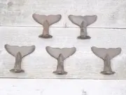 Midwest Craft House 5 Cast Iron Whale Tail Hooks Or Drawer Pulls Coat Hat Clo...