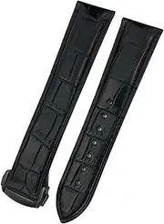 [VEVEL] 18mm 19mm 20mm 21mm 22mm Crocodile Cowhide Watch Band for Omega Seamaster 300 Speedmaster DE VILLE AT150 Bracelet
