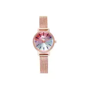 23cm 13025# Gradient Color Literal Female Watch Small Dial Mesh Belt Ladies Watch Simple Wild Watch