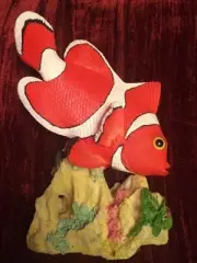Aquarium Fish Tank Bathroom Pond Decoration Realistic Clown Fish LARGE NEW