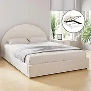 [Artiss] Bed Frame Gas Lift Strorage Beds Base Platform Boucle Fabric Double Ella