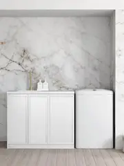 1060*600*900mm Otti Hampshire Matt White Base Laundry Cabinet With Stone Top And Sink