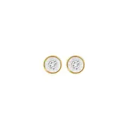 9ct Gold Diamond Bezel Set Stud Earrings