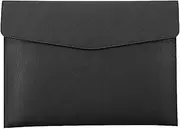 Rikutog PU Leather A4 File Folder Document Holder Waterproof Portfolio Envelope Folder Case with Snap Closure(Black)
