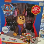 Gemmy 3.5ft Tall Paw Patrol's Chase w/ Antlers & Scarf Christmas Inflatable