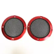 3" Speaker Covers Grill For Car Audio DJ PA Speaker Red ABS Frame Metal Mesh