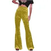 Retro Vintage 1960s Hippie Long Length Bell Bottom Pants Hippie Solid Color Women's Carnival Daily Wear Pride Parade Pride Month Adults' Pants