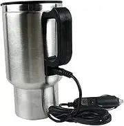 AsrMyjcx 12V 480ml Car Electric Kettle Heated Travel Mug 12x15.5cm Portable Maximum 70°C for Daily Use Good Heat Insulation