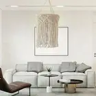 Boho Hanging Pendant Light Cover Wall Festival Dorm Party Macrame