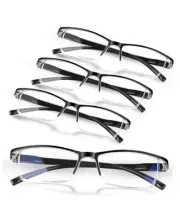4 Pack Reading Glasses for Men-Blue Light Blocking Computer Black 1.75 x