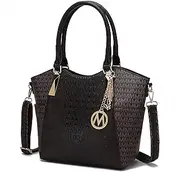 [MKF Collection] MKF Crossbody Shoulder Handbag for Women Removable Shoulder Strap Vegan Leather Top-Handle Satchel-Tote Bag