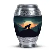 Wolf howling moon night sky Ash Holders For Human Ashes -Human Ashes Urns-