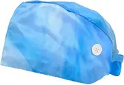 [FVQL] Set of 2 Bouffant Caps, Reusable Surgical Cap Scrub Caps Women, Abstract Cloud Pattern