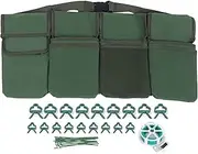 Gardening Tools Set Green Waist Bag Plant Support Clips Adjustable Cable Ties Kit Waterproof Canvas Material Durable Wear Resistant Easy Carry for Garden Work Professional