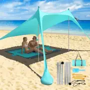 Family Beach Awning Ultralight Sun Shade Tent With Sandbag Portable Beach Canopy