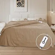 [Eydna] Full Size Electric Heated Throw Blanket 72" x 84" Soft Fleece with 10 Hours Auto Off and 4 Heating Levels, Overheat Protection, Washable