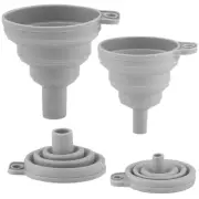Berglander Kitchen Funnel Set of 2 Easy to Store, Silicone Collapsible Funnel...