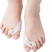 2 Pair Bunion Corrector Pads with Toe Separator, Silicone Gel Toe Separators, Overlapping Toe Bunion Relief Gel Shield for Foot Pain Relief