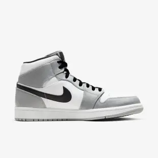 【NIKE 耐吉】Air Jordan 1 Mid 男 休閒鞋 運動 喬丹 球鞋 中高筒 穿搭 白灰黑(554724-092)