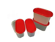Tupin Tupperware Modular Mate Oval Plastic Container Set, 1.1 Litre (Set of 4)