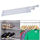 Spring Loaded Curtain Rod Rail Pole Wardrobe Extendable Telescopic 32cm-90cm