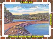 METAL SIGN - Maine Postcard - Viaduct Over Otter Creek, Showing Champlain Mount