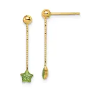 14k 14kt Yellow Gold Madi K Enameled Star Chain Dangle Post Earrings