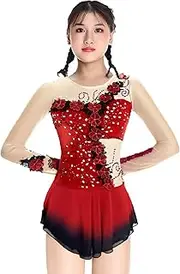 [Zagitova] Figure Skating Dress for Girls Gradient Patchwork Women Applique Competition Dance Outfits Shiny Rhinestone