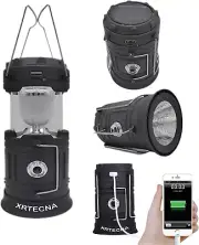 "Large Capacity Solar Camping Lantern - USB Rechargeable LED Light"
