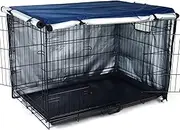 Durable Dog Crate Cover-Double Door, Pet Kennel Cover Waterproof Anti-UV Dog Cage Cover Fit for 36-48 inches Crate